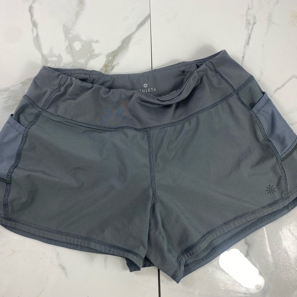 Athleta Shorts Athleta Ready Set Go Shorts Gray Wm Stash Side Pockets Poshmark